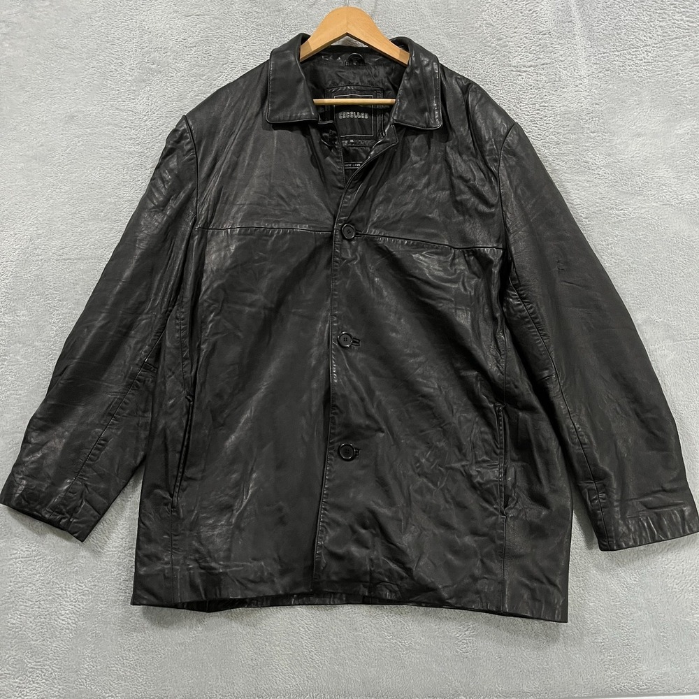 Vintage Excelled Jacket Men's Black Leather Genuine Lamb Leather XL Western 90s